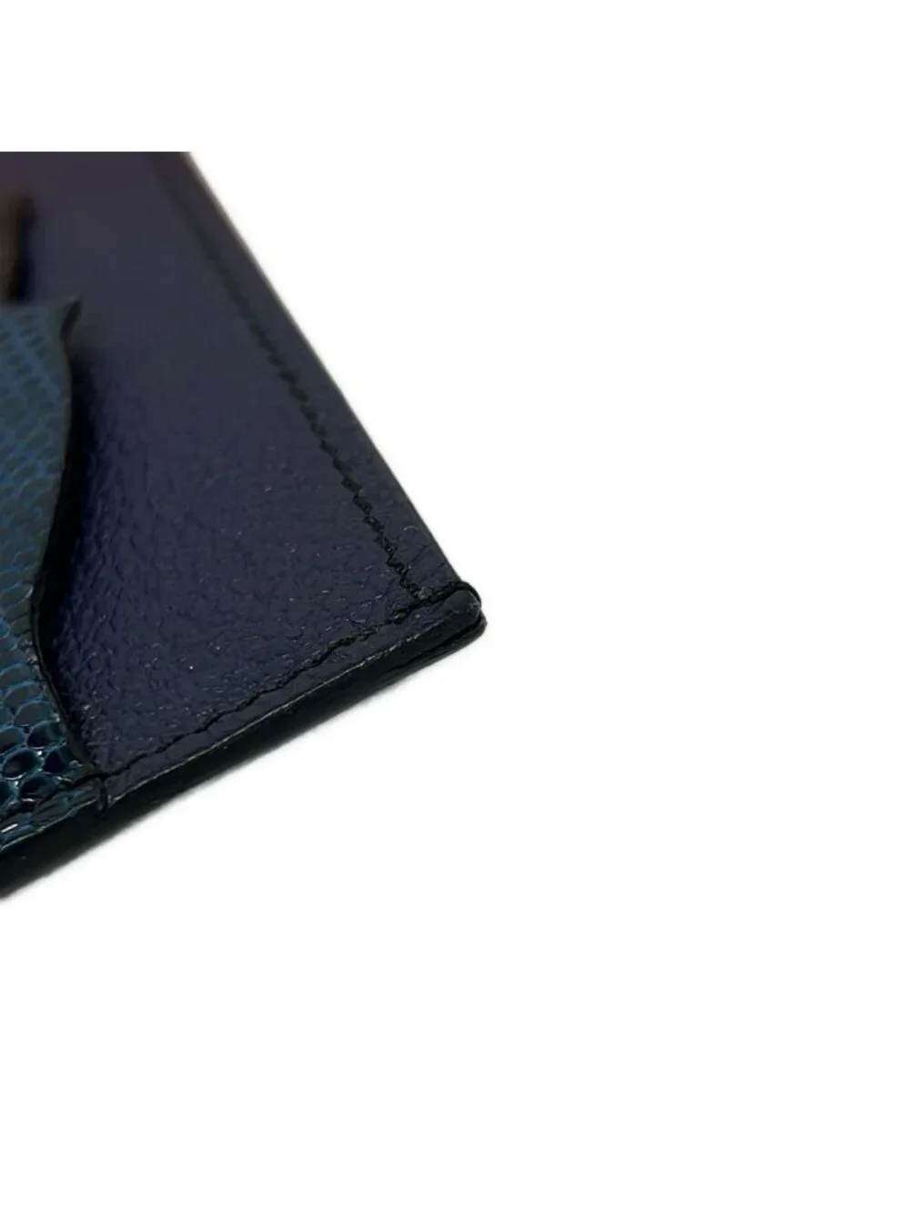 Hermes Card Case Petit Chevaux Black Navy Purple